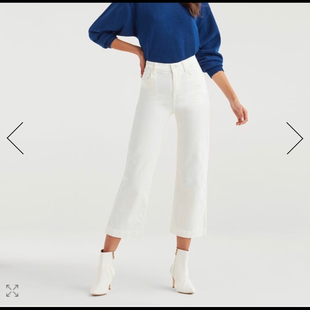 Brand New 7 For All Mankind Cropped Corduroy White
